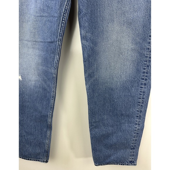Rag & Bone Rosa Mid-Rise Boyfriend Jeans in Malibu Blue Denim Button Fly Size 34 - Picture 6 of 16